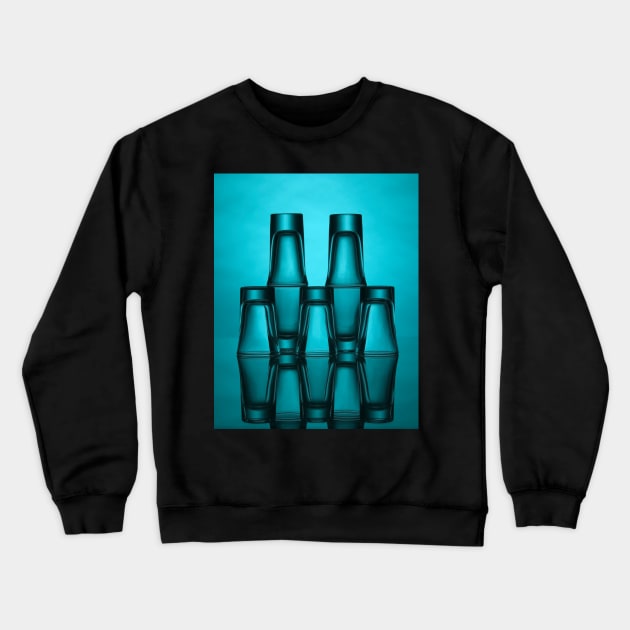 Blue shot glasses Crewneck Sweatshirt by JenPolegattoArt